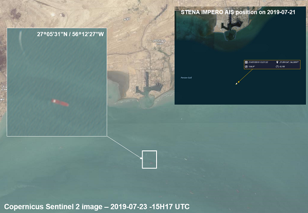 Stena Impero satellite imagery analysis