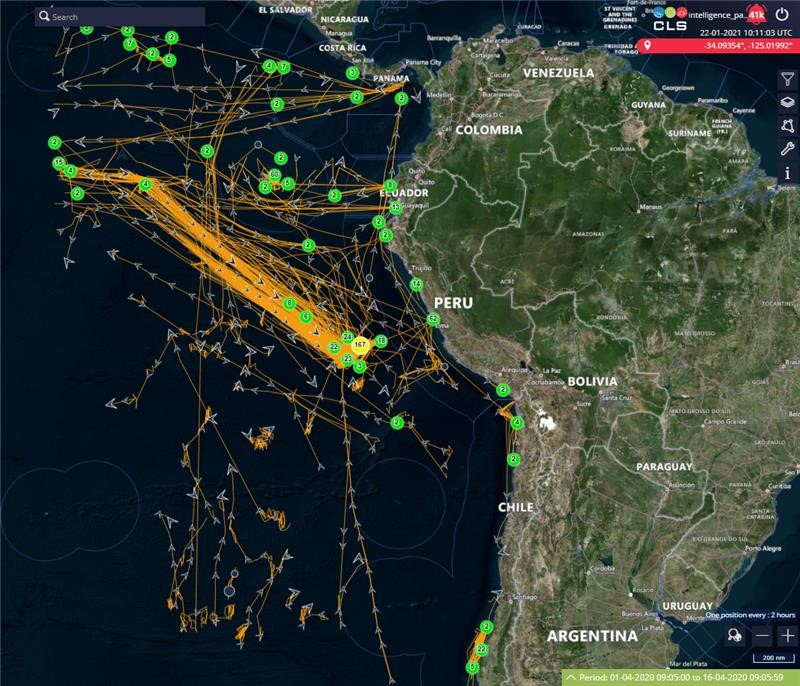 image from MAS tool, map of boats near Chili