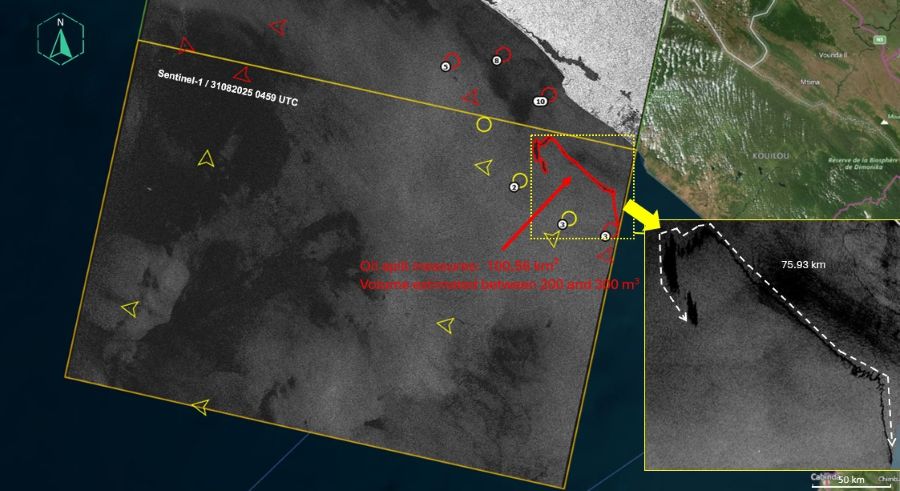 satellite oil spill detection Gabon with CLS's maritime awareness platform