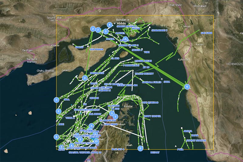Vessel traffic observed across all nationalities.